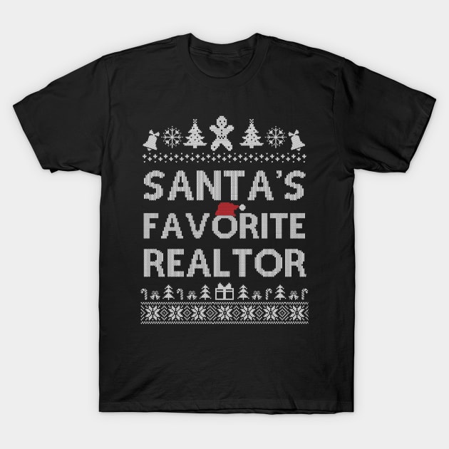 Santa's Favorite Realtor Christmas Mens Womens Funny Gift T-Shirt by SloanCainm9cmi